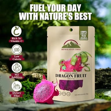 Himalayan Chef Freeze-Dried Dragon Fruit 15g/Each (Pack of 10) | Organic Dried Fruit Snacks, Healthy Snack for Kids & Adults, Freeze-Dried Fruit - Image 3