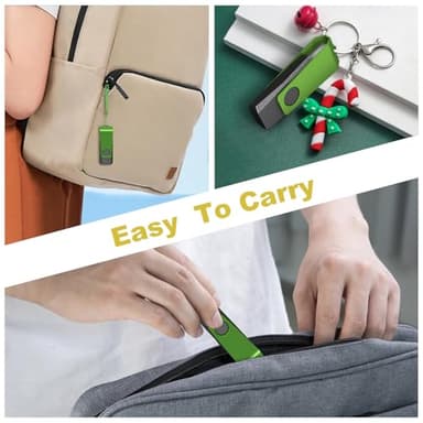 4GB USB Flash Drive 20 Pack AGECASH USB Thumb Drive Bulk USB 2.0 Flash Drives Green Swivel 4GB USB Memory Stick Zip Drive Pendrive with Labels & Lanyards USB Jump Drive Multipack for Data Storage - Image 4