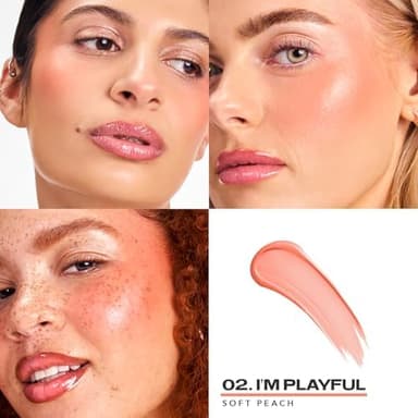 Sacheu Cheek STAY-N Liquid Blush for Cheeks — High Pigment, Buildable, Lightweight Cream Blush for Dewy & Radiant Flushed Cheeks — Long-lasting & Cruelty Free, I'm Playful - Image 4