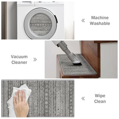 sarben Carpet Stair Treads Non Slip 15PCS, 8" X 30"Edging Stair Runner for Wooden Steps Indoor, Resistant Stair Rugs with Reusable TPE Adhesive Backing, Residue Free Mat for Kids, Elders, Pets, Grey - Image 7