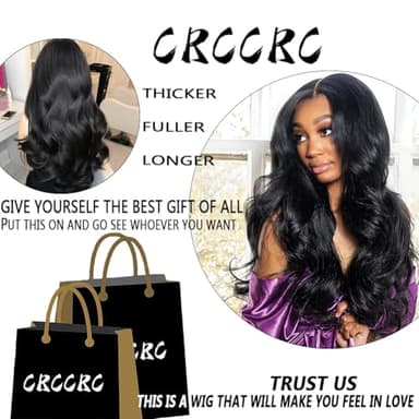 CRCCRC 30 Inch 13x6 Lace Front Wigs Human Hair 200% Density Body Wave HD Lace Front Wigs Human Hair Pre Plucked Natural Color Glueless Wig 100% Virgin Lace Front Wigs for Women - Image 6