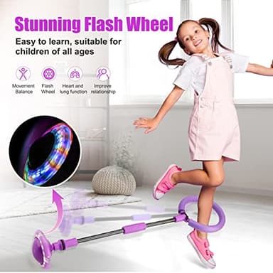 Chridark Ankle Skip Ball for Kids - Foldable Flash Wheel Skip Ball, Outside Game Toys for Kids & Adults, Gift for Boys & Girls Age 5 6 7 8 9 10 Years Old, Purple - Image 3