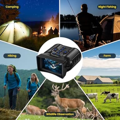 WISHBETY Night Vision Goggles,4K Night Vision Binoculars for Adults,Thermal Binoculars with 10X Zoom & 9-Level Infrared,32GB TF Card Included,Photo & Video Recording,Compact Design,Ideal Gifts for Men - Image 9