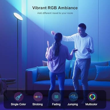 FULSUNT RGB Torchiere Floor Lamps for Living Room, 32W/3200LM Bright LED Standing Lamp with Remote, Modern Color Changing Tall Lamp with Stepless Dimming, 69" Corner Floor Lamp for Bedroom, Office - Image 4