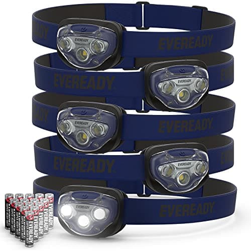 EVEREADY LED Headlamps Pro200 [5-Pack], IPX4 Water Resistant, Bright and Durable Head Lights for Camping, Hiking, Emergency Power Outage (Batteries Included) - Image 1