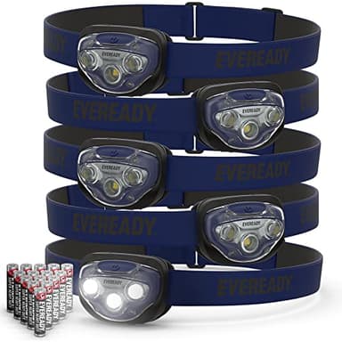 EVEREADY LED Headlamps Pro200 [5-Pack], IPX4 Water Resistant, Bright and Durable Head Lights for Camping, Hiking, Emergency Power Outage (Batteries Included) - Image 1