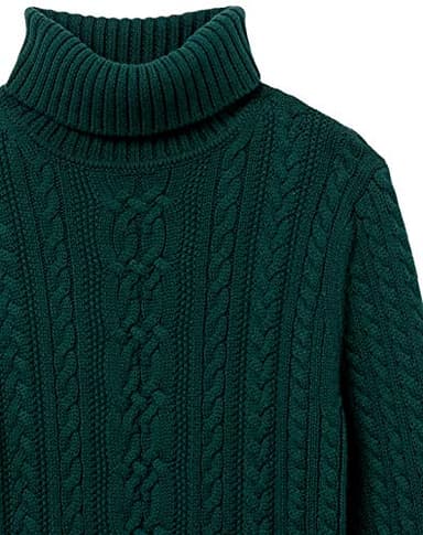 Amazon Essentials Women's Fisherman Cable Turtleneck Sweater (Available in Plus Size), Forest Green, Large - Image 10