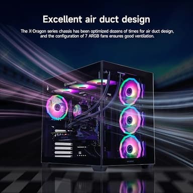 MLOONG Gaming PC Desktop, AMD Ryzen 5 5500, GeForce RTX 4060 8GB, 16GB DDR4 RAM 3200MHz, 1TB NVME SSD, 600W PSU, Windows 11 Home 64-bit, WiFi, Black - Image 6