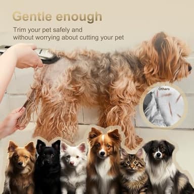 Aibors Quiet Dog Grooming Clippers - 2000mAh Long-lasting Dog Clippers for Grooming,Waterproof Rechargeable Cordless Clippers for Dogs Grooming,Adjustable Safe and Easy to Clean Home Pet Grooming Tool - Image 2