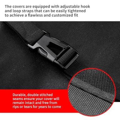 Black Grill Cover,Heavy Duty BBQ Grill Cover for Outdoor Grill, 58 Inch – Waterproof, Rip-Proof, UV & Fade Resistant with Adjustable Straps Gas Weber, Genesis, Charbroiland More Grills (600D-53) - Image 3