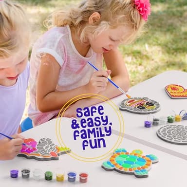 Dan&Darci Stepping Stones Painting Kit for Kids - Outdoor Crafts - Paint 5 Garden Stone - Unicorn Craft Kits for Boys, Girls Ages 6-12 - Gifts for Boy, Girl Age 6, 7, 8, 9, 10 + Year Old - Summer Gift - Image 6