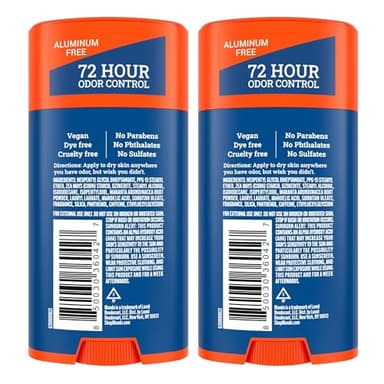 Mando Whole Body Deodorant For Men - Smooth Solid Stick - 72 Hour Odor Control - Aluminum Free, Baking Soda Free, Skin Safe - 2.6 ounce (Pack of 2) - Pro Sport - Image 9