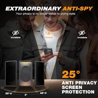 TONGATE for Samsung Galaxy S25 Ultra Case, [with Privacy Screen Protector & Slide Camera Cover] [2 Front Frames] Full-Body Heavy Duty S25 Ultra Case with Stand & Belt Clip Holster, Black Privacy 6.9" - Image 3