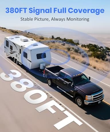 AUTO VOX Wireless Backup Camera Solar Magnetic: Portable Storage Bag Include,1-Min Easy Installation,5" 1080P Monitor, 380FT Signal Stable Coverage Back Up Camera for Truck, SUV, RV,Trailer, Van - Image 4