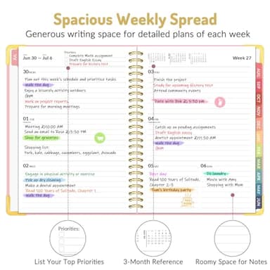 Forvencer Academic Planner 2025-2026, Hardcover Weekly & Monthly Calendar Planner, July 2025 - June 2026, 6" x 8", Daily Agenda Book with Tabs, College Organizer Notebook, School Supplies for Student Teacher Classroom, Olive Green - Image 3