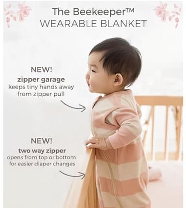 Burt's Bees Baby Beekeeper Infant Wearable Blanket, 100% Organic Cotton Unisex, Girl, Boy Swaddle Transition Sack - Light Weight 0.5 TOG or Medium Weight 1.5 TOG - Newborn Essentials Sleep Clothes - Image 4