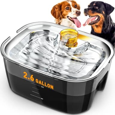 Dog Water Fountain, Dog Water Fountain for Large Dogs Stainless Steel, Large Dog Water Bowl Dispennser 2.6Gal 10L Pet Water Fountain, BPA Free - Image 7