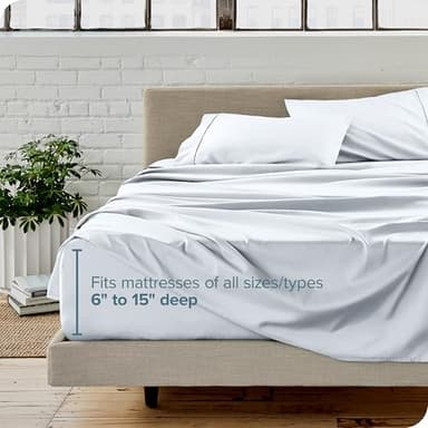 Bare Home Queen Sheet Set - Luxury 1800 Ultra-Soft Microfiber Queen Bed Sheets - Double Brushed - Deep Pockets - Easy Fit - 4 Piece Set - Bedding Sheets & Pillowcases (Queen, White) - Image 5