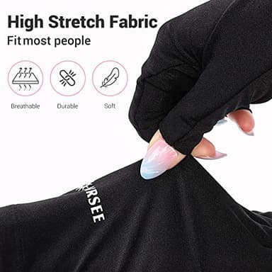 AIRSEE UV Gloves for Nail Lamp,Professional UPF50+ UV Protection Gloves for Manicures Nail Art,Fingerless Gloves That Shield Skin from The Sun and Nail Lamp (Black) - Image 4
