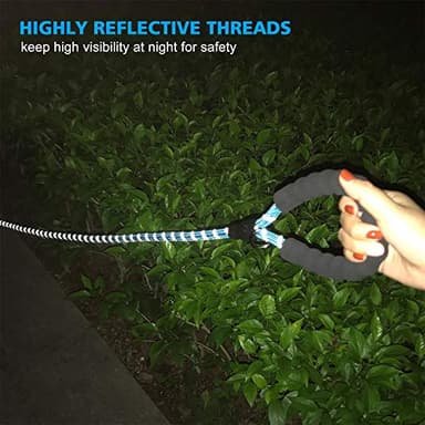 Ladoogo Reflective Dog Collar Padded with Soft Neoprene Breathable Adjustable Nylon Dog Collars for Small Medium Large Dogs (Medium (Pack of 1), Blue Collar+Leash) - Image 5