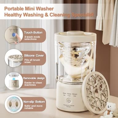 Portable Mini Washing Machine, 2025 NEW Underwear Washing Machine Small Clothes Washer Makeup Brush Cleaner Machine Underwear Washer for Home, Hotel, RV, Travel & Camping - Image 2
