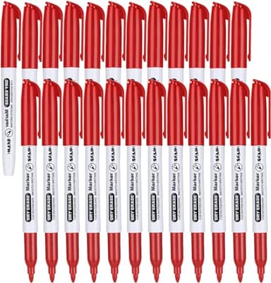 SFAIH Fine Tip Dry Erase Markers - 24 Pack Red Whiteboard Erasable Markers Bulk for Kids Adults, Ideal for Classroom School Office Home Use on White Board, Non-Toxic Easy Clean - Image 1