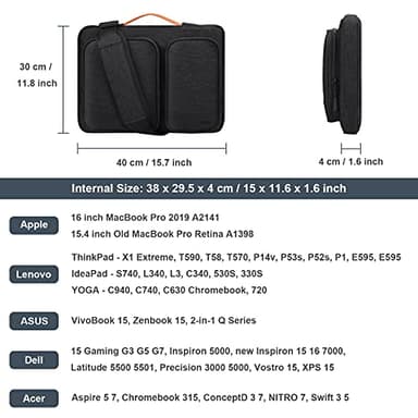 Alfheim 15.6-16 inch Laptop Case Sleeve Waterproof Shock-Resistant Lightweight 360° Protective Notebook Compatible with MacBook 16'' M3 M2 M1 Pro/Max - Image 2