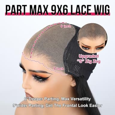 ISEE HAIR M-Cap Straight Wear Go Glueless Wig Human Hair Pre Plucked Pre Cut 9x6 HD Lace Pre Bleached Tiny Knots Human Hair Wigs For Women 26 Inch - Image 5