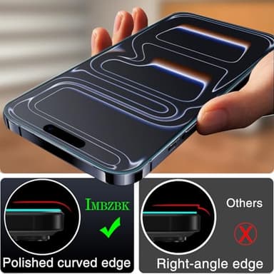 IMBZBK [Auto-Dust Removal] 3 Pack Matte Screen Protector for iPhone 17 Pro [Military Grade] Accessories, Case Friendly Film, 3 Tempered Glass Camera Lens Protector, Anti-Glare, Smooth as Silk - Image 8