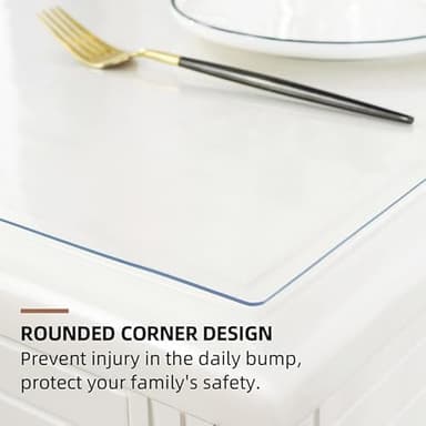 Warmstar Clear Table Cover Protector 36 x 60 Inch,1.5mm Thick Plastic Table Cover Rectangle,PVC Clear Table Protector,Desk Protector Mat for Kitchen, Dresser, Writing Desk，Dining Room Table - Image 6
