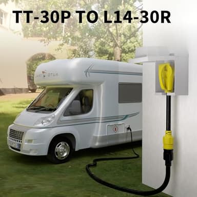 POWGRN 30 Amp to 30 Amp RV Generator Adapter Cord 1FT(12 Inch), NEMA TT-30 Male Plug to NEMA L14-30 Female Plug, 3 Prong Heavy Duty Power Cord, 10 Gauge STW, 30A 125V/250V, Black-Yellow, ETL Listed - Image 7