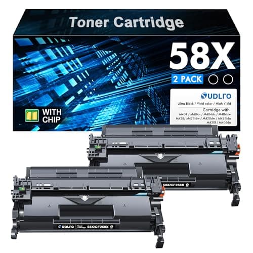 58X CF258X Toner Cartridge Black Replacement for HP 58X CF258X 58A CF258A Compatible with Laserjet MFP M428fdw M428fdn M428dw M404 M428 Pro M404n M404dn M404dw Printer 2 Pack (with Chip) - Image 1