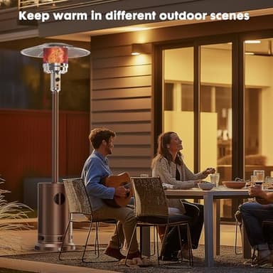 OLIXIS 48,000 BTU Propane Heaters with Wheels, Patio Heater Outdoor with Round Table Design, For Deck Porch Garden Commercial Residential, 17.7 x 17.7 x 87 inches (LxWxH) - Image 7