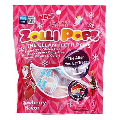 Zollipops - Holiday Strawberry Pack - Clean Teeth Lollipops, 3.1 Oz - Image 1