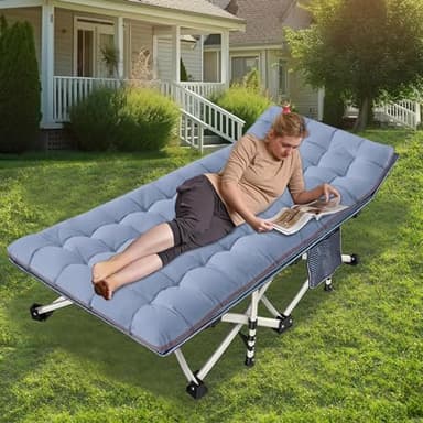 NESDCC 79" L x 32" W x 18" H Oversize XXL Camping Cot with Comfortable Mattress for Adults Extra Wide Cots for Sleeping Folding Cot Camping Bed Heavy Duty with Carry Bag for Home Office Outdoor - Image 6