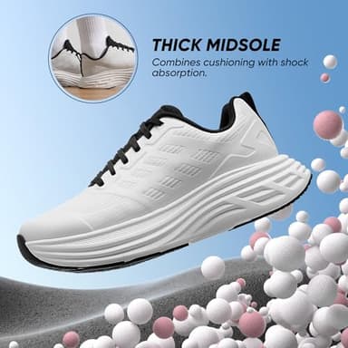 NORTIV 8 Women's Walking Shoes Cushion Running Tennis Shoes ActiveFloat Non-Slip Comfortable Breathable Workout Gym Sports Athletic Fashion Sneakers,Size 7,White,SNWS245W - Image 2