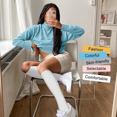 Iseasoo 4 Pairs Compression Socks for Women Circulation-Best Support for Nurses,Running,Athletic,Travel S-M - Image 4