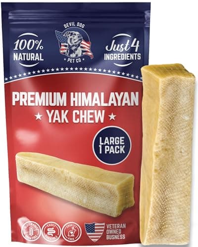 Devil Dog Pet Co. Himalayan Yak Cheese Dog Chews, Large - 1 Pack, 100% Natural & Healthy, Lactose-Free, Long-Lasting Dog Treats, Premium Yak Milk Chew Bones for Dogs - Image 1