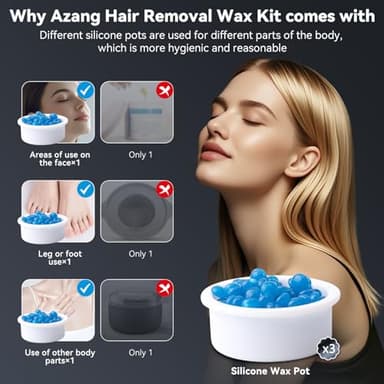 Azang Nose Wax Kit Men 100g Wax USB Fast Heat Smart Constant Temp 12 Nose Hair Sticks 3 Silicone Pots Travel Size Unisex Suitable for Different Body Parts - Image 4