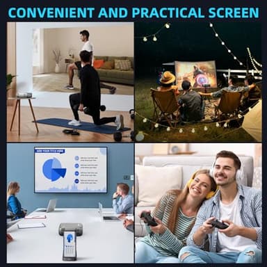 Mini Projector, iTJQ Portable Projector 1080P Supported for Indoor Outdoor Movies, Phone Projector Compatible with iOS/ Android, Laptop, TV Stick/ PS5, USB/HDMI/Type-C (Silver, VF370) - Image 7