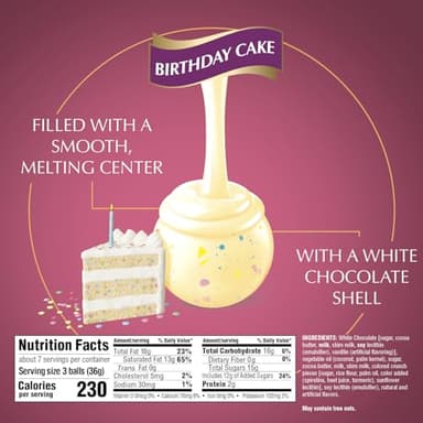 Lindt LINDOR Birthday Cake White Chocolate Truffles, White Chocolate Candy with Smooth, Melting Truffle Center, 8.5 oz. - Image 5