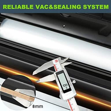 Potane Precision Vacuum Machine,Pro Food Sealer with Built-in Cutter and Bag Storage(Up to 20 Feet Length), Both Auto&Manual Options,2 Modes,Includes 2 Bag Rolls 11”x16’ and 8”x16’,Compact Design - Image 5