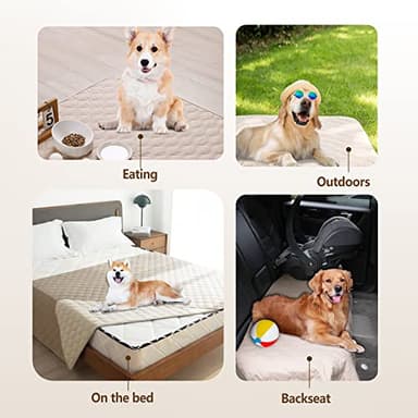gogobunny 100% Double-Sided Waterproof Dog Bed Cover Pet Blanket Sofa Couch Furniture Protector for Puppy Large Dog Cat, Reversible (52x82 Inch (Pack of 1), Dark Beige/Light Beige) - Image 7