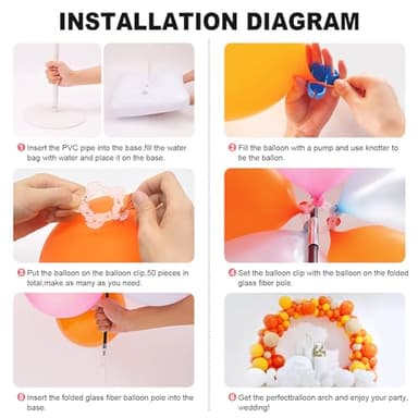 Chamvis Balloon Arch Kit, 9FT Height & 10FT Width Adjustable Balloon Arch Stand Frame Garland Stand: Wedding Baby Shower Birthday Photo Backdrop - Image 4