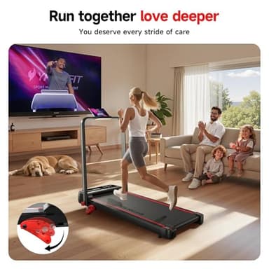 RHYTHM FUN Walking Pad Treadmill with Incline, 8% Incline Walking Treadmill, 300 lbs Foldable Treadmills with Handles for Home Office Use, Under Desk Compact Walking Pad - Image 8