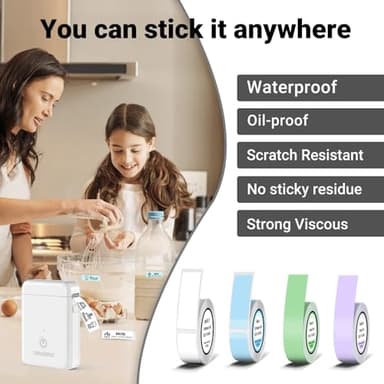 ORGBRO Label Maker Machine with Tape, X1 Portable Bluetooth Mini Label Printer, Support Pre-Cut & Continuous Label, Wireless Small Label Makers with Versatile App for School Home Office Organization - Image 6