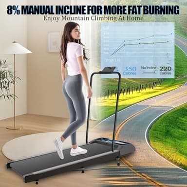Upreign Walking Pad Treadmill, Portable Small Treadmills for Home & Office, 2.5HP Low Noise Treadmill with Remote Control, Compact Design - Image 4