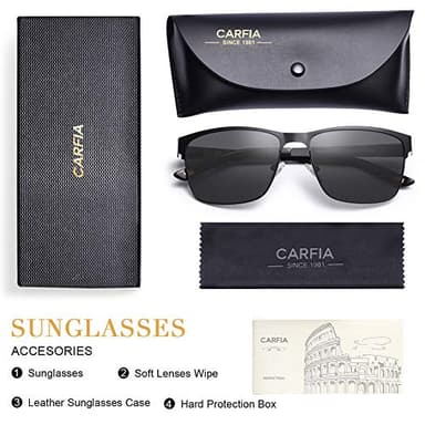 CARFIA Metal Mens Sunglasses Polarized UV400 Protection for Driving Fishing Hiking Golf Everyday Use - Image 4