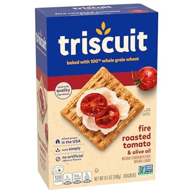 Triscuit Fire Roasted Tomato & Olive Oil Whole Grain Wheat Crackers, Lunch Snacks, Bulk Snack Crackers, 6 - 8.5 oz Boxes - Image 15