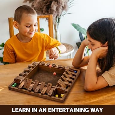 ropoda 14 Inches 4-Way Board Game (2-4 Players) for Kids & Adults [Large Wooden Game, 8 Dice + Rules] Smart Addition Learning Game – Vantage Style - Image 4